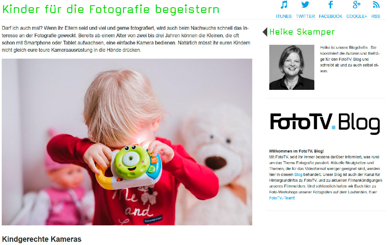 Blogbeitrag „Kinder für die Fotografie begeistern“